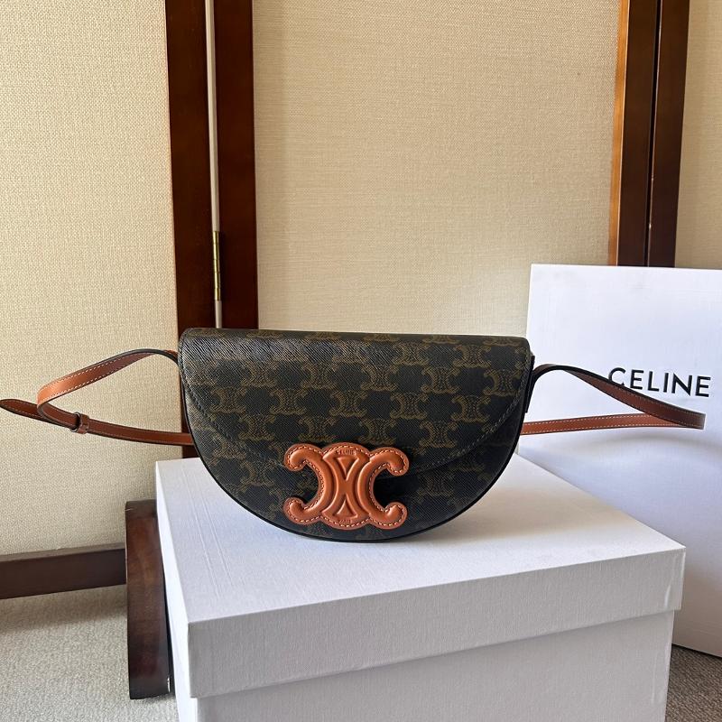 Celine Shoulder Handbag 111233 Old Flower Brown